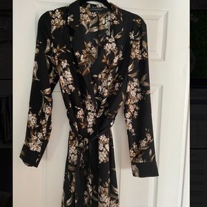 Black Floral Long Sleeve Dress Dynamite